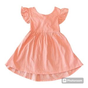 Peach open back dress